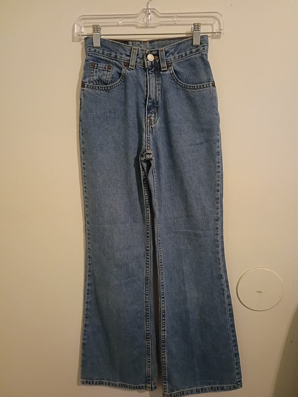 VTg Girls Levi's Light Blue High-Waist Flare Jeans for Kids 1993 Sz 12